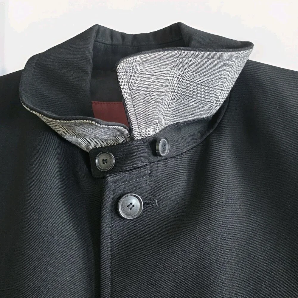 Hugo Boss The Task Wool Overcoat Men US 38R Black Lined Minimalist Office Grunge